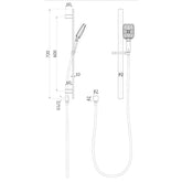 Ikon Seto Sliding Shower and Rail Matte Black